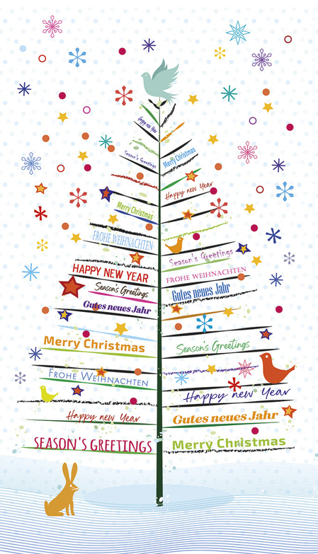 Weihnachtskarte: Zauberhafter Wunschbaum