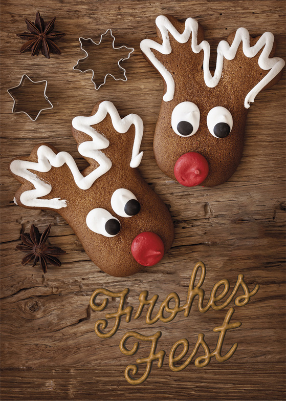 Weihnachtskarte: Lebkuchengrüße